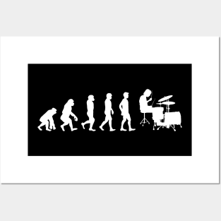 Funny Drummer Evolution Of Man And Drumming Posters and Art